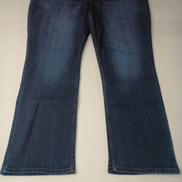 Lee Straight Leg Jeans Women's 18 Short Size 36x27 Blue Mid Rise Dark Wash - Picture 3 of 8